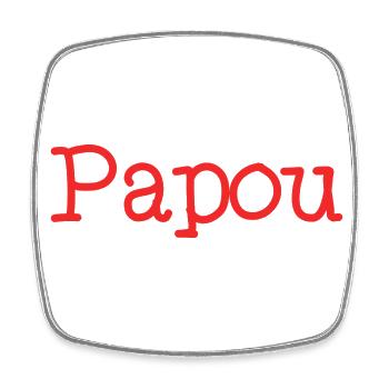 PAPOU. PAPA. FÊTE DES PÈRES. BONNE FÊTE PAPA - Magnet carré - blanc - Devant