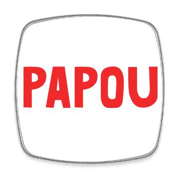PAPOU. PAPA. FÊTE DES PÈRES. BONNE FÊTE PAPA - Magnet carré - blanc - Devant