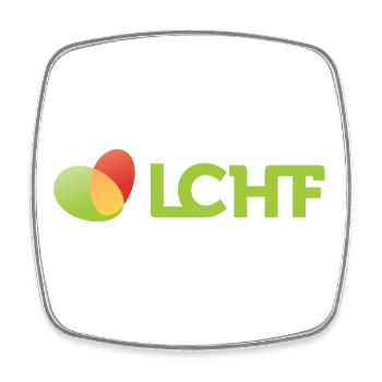Logo LCHF de - Magnet carré - blanc - Devant