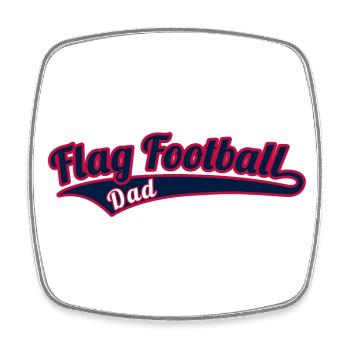 Flag Football Dad - Vater - Magnet carré - blanc - Devant