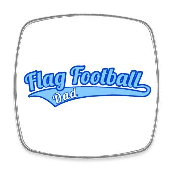 Flag Football Dad - Vater - Magnet carré - blanc - Devant