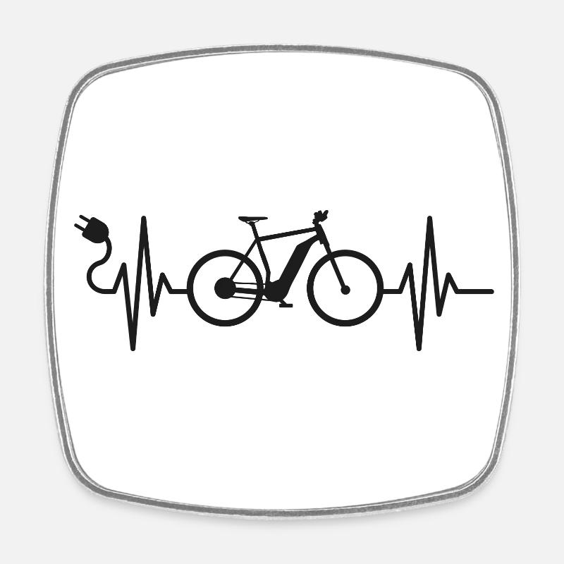 E-Bike Vélo Cycliste E-MTB VTT - Magnet carré - blanc