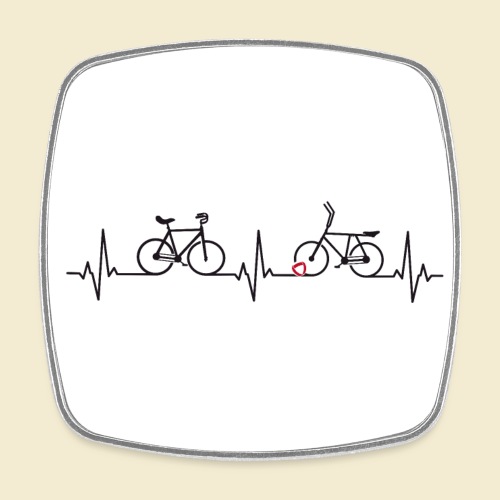 Heart Monitor Kunstrad & Radball - Viereckiger Kühlschrankmagnet