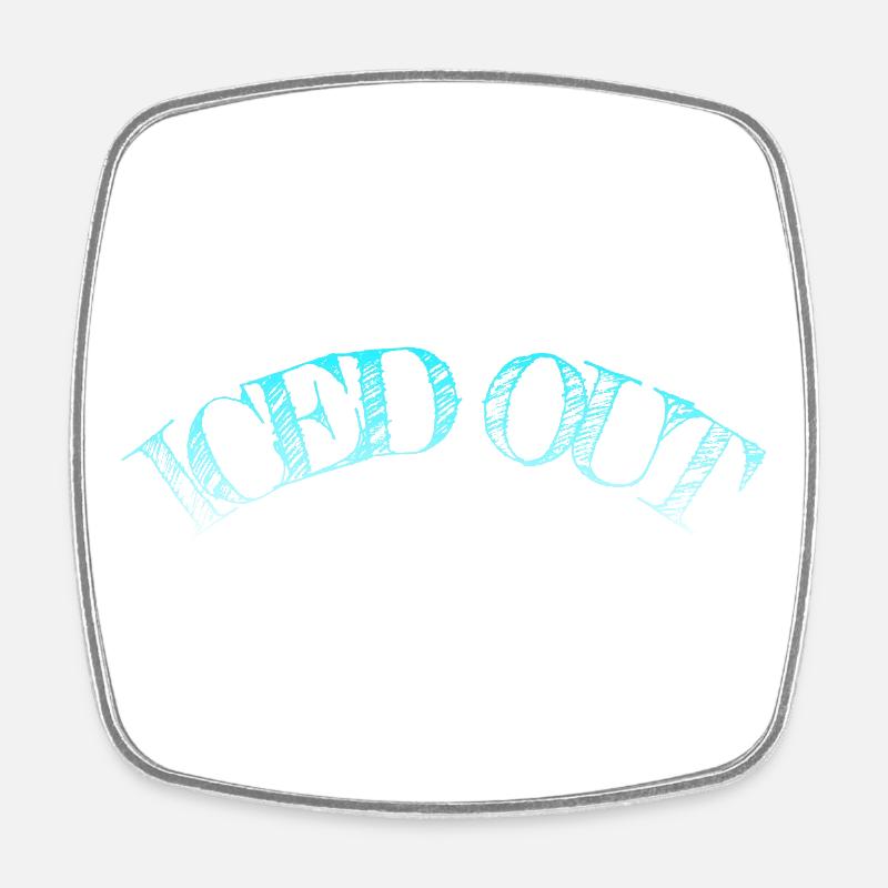 Iced Out - Square fridge magnet - white