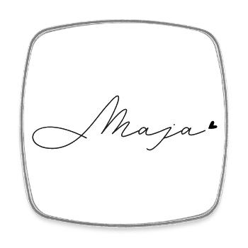 Name Maja - Viereckiger Kühlschrankmagnet - Weiß - Vorne
