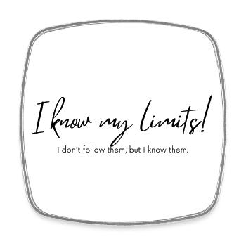 Know your limits - Square fridge magnet - white - Front
