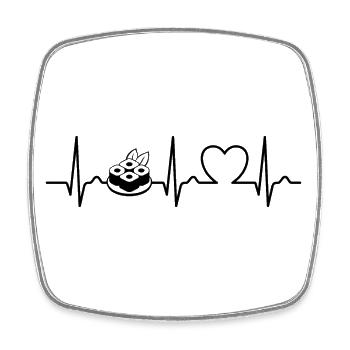 ECG Curve - Heart Curve - Pulse - Food - Sushi - Square fridge magnet - white - Front