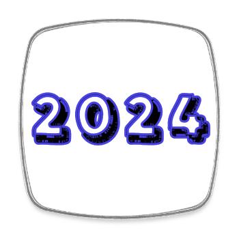 2024. CHRISTMAS. YEAR. ANNIVERSARY. RETIREMENT. DAD - Square fridge magnet - white - Front