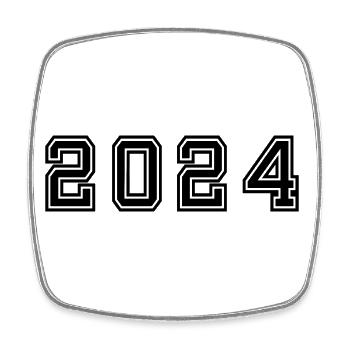 2024 New Year's Eve New Year Black - Square fridge magnet - white - Front