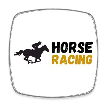 Horse Racing Design - Square fridge magnet - white - Front
