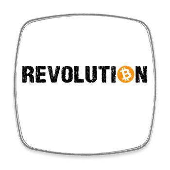 Revolution Bitcoin Kryptowährung Bitcoin - Viereckiger Kühlschrankmagnet - Weiß - Vorne