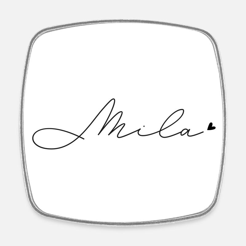 Nom Mila - Magnet carré - blanc