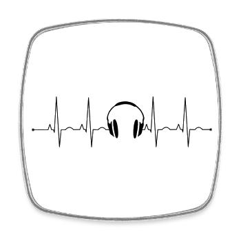 Music Lover Headphones - Square fridge magnet - white - Front