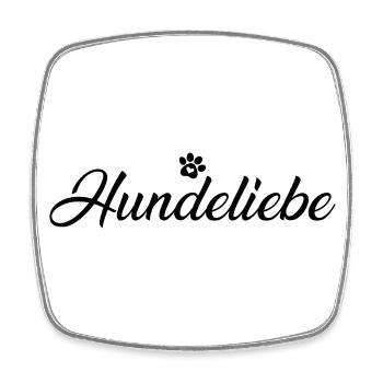 Hundeliebe mit Hundepfote - Viereckiger Kühlschrankmagnet - Weiß - Vorne