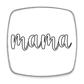 Maman - Magnet carré - blanc - Devant