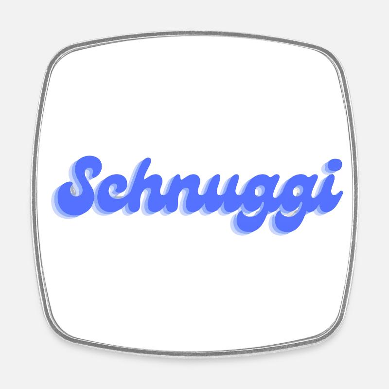 Schnuggi in blau - Viereckiger Kühlschrankmagnet - Weiß