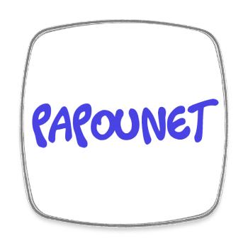 PAPOUNET. PAPA. FÊTE DES PÈRES. BONNE FÊTE PAPA - Magnet carré - blanc - Devant