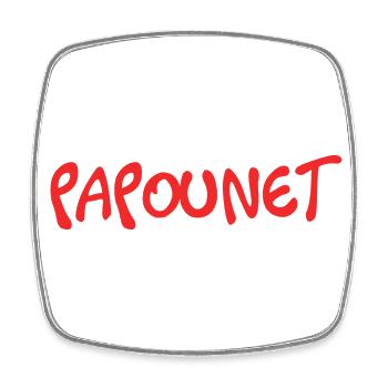 PAPOUNET. PAPA. FÊTE DES PÈRES. BONNE FÊTE PAPA - Magnet carré - blanc - Devant
