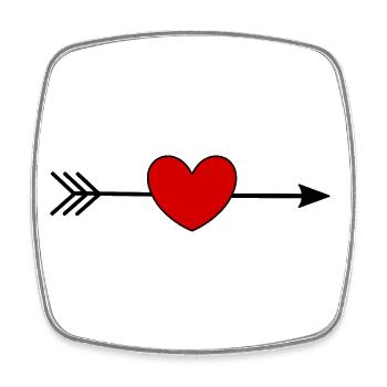 Red Heart, Valentine's Day - Square fridge magnet - white - Front