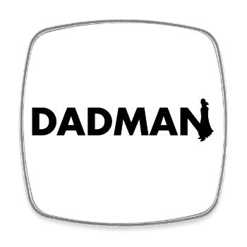 Dadman - Viereckiger Kühlschrankmagnet - Weiß - Vorne