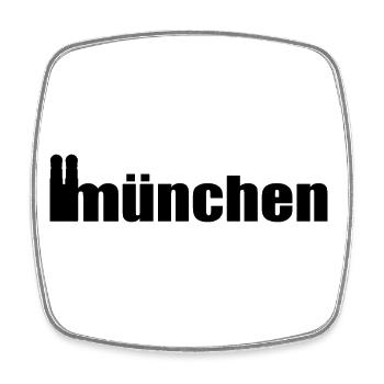 Servus - Gruß aus München - Frauenkirche - Viereckiger Kühlschrankmagnet - Weiß - Vorne