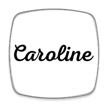 caroline - Magnet carré - blanc - Devant