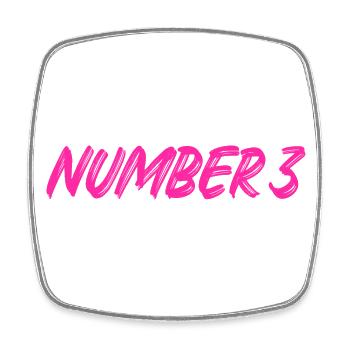 Number 3 - drei - dritter - dritte - 3 - Nummer 3 - Viereckiger Kühlschrankmagnet - Weiß - Vorne