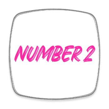 Number 2 - two - second - second - 2 - number 2 - Square fridge magnet - white - Front