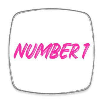 Number 1 - eins - erster - erste - 1 - Nummer 1 - Viereckiger Kühlschrankmagnet - Weiß - Vorne