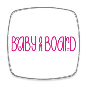 Baby on Board - Viereckiger Kühlschrankmagnet - Weiß - Vorne