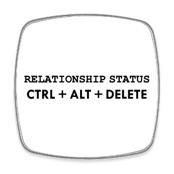 État de la relation CTRL ALT DELETE - Magnet carré - blanc - Devant