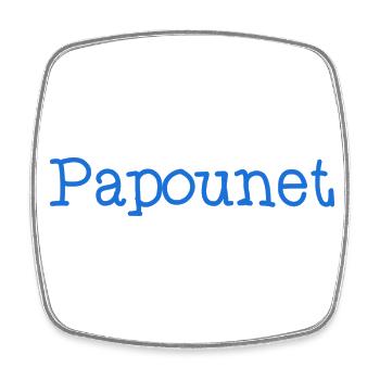 PAPOUNET. PAPA. FÊTE DES PÈRES. BONNE FÊTE PAPA - Magnet carré - blanc - Devant
