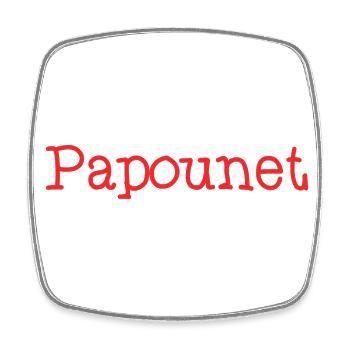 PAPOUNET. PAPA. FÊTE DES PÈRES. BONNE FÊTE PAPA - Magnet carré - blanc - Devant