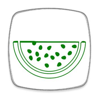 Wassermelone - Viereckiger Kühlschrankmagnet - Weiß - Vorne