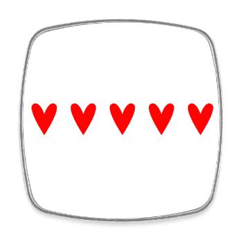 COEUR. COEUR ROUGE. AMOUR. SAINT VALENTIN. ANNIV - Magnet carré - blanc - Devant