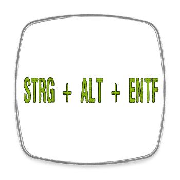CTRL ALT DEL - Raccourci clavier Program Crash - Magnet carré - blanc - Devant