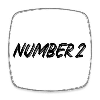 Number 2 - two - second - second - 2 - number 2 - Square fridge magnet - white - Front