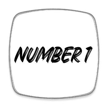 Number 1 - eins - erster - erste - 1 - Nummer 1 - Viereckiger Kühlschrankmagnet - Weiß - Vorne