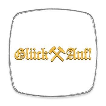 Glück Auf!! | Gold Edition - Viereckiger Kühlschrankmagnet - Weiß - Vorne