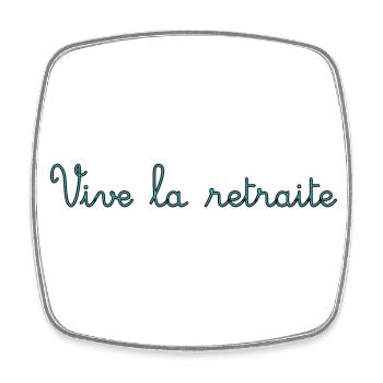 RETRAITE. RETRAITE. RETRAITEE. SENIOR. MAMIE. PAPY - Magnet carré - blanc - Devant