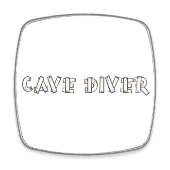 Cave diver in boards font - Square fridge magnet - white - Front