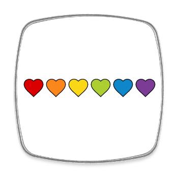 LGBT CSD LGBTQ+ HERZ REGENBOGEN HERZEN PRIDE MONTH - Viereckiger Kühlschrankmagnet - Weiß - Vorne
