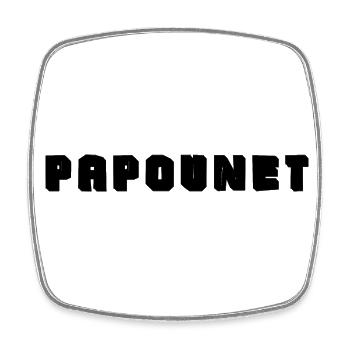 PAPOUNET. PAPA. FÊTE DES PÈRES. BONNE FÊTE PAPA - Magnet carré - blanc - Devant