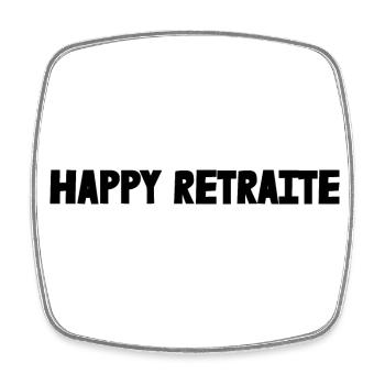RETRAITE. RETRAITE. RETRAITEE. SENIOR. MAMIE. PAPY - Magnet carré - blanc - Devant