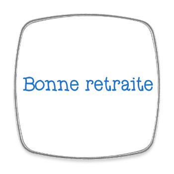 RETRAITE. RETRAITE. RETRAITEE. SENIOR. MAMIE. PAPY - Magnet carré - blanc - Devant