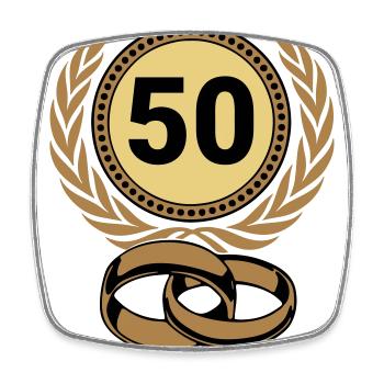 Golden Wedding Anniversary , 50 Years (25) - Square fridge magnet - white - Front