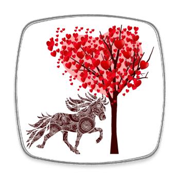 Tölter 3 Herzbaum - Viereckiger Kühlschrankmagnet - Weiß - Vorne