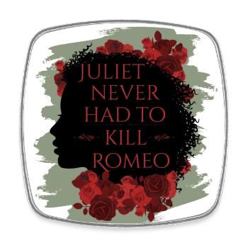 Rose Hathaway Zitat Juliet never hat to kill Romeo - Viereckiger Kühlschrankmagnet - Weiß - Vorne