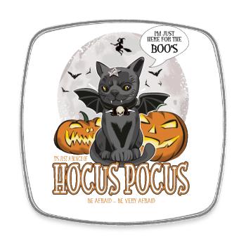 Cat Halloween I am just here for the boos - Square fridge magnet - white - Front