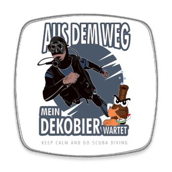 Tauchen Dekobier Aus dem Weg Geschenk - Viereckiger Kühlschrankmagnet - Weiß - Vorne